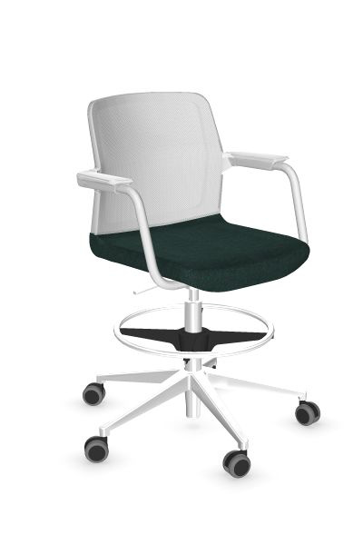 Scaun de Birou Wind Low White Mesh Castors - 9-2.jpg