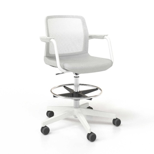 Scaun de Birou Wind Low White Mesh Castors